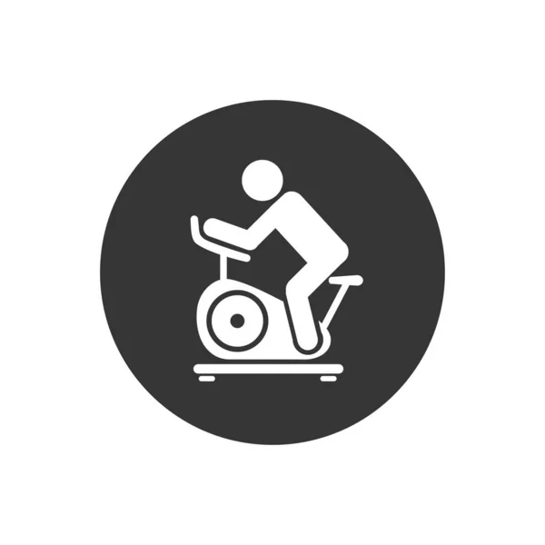 Άνθρωπος Κατάρτισης Άσκηση Ποδήλατο Εικονίδιο Εικονίδιο Του Φορέα Που Απομονώνονται — Διανυσματικό Αρχείο