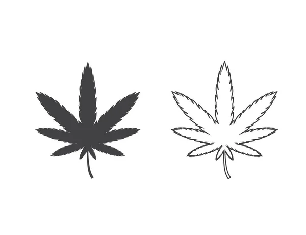 Marijuana Lijn Icoon Set Vectorillustratie — Stockvector