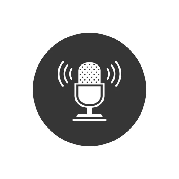 Icono Radio Podcast Establecer Ilustración Micrófono Mesa Estudio Con Podcast — Archivo Imágenes Vectoriales