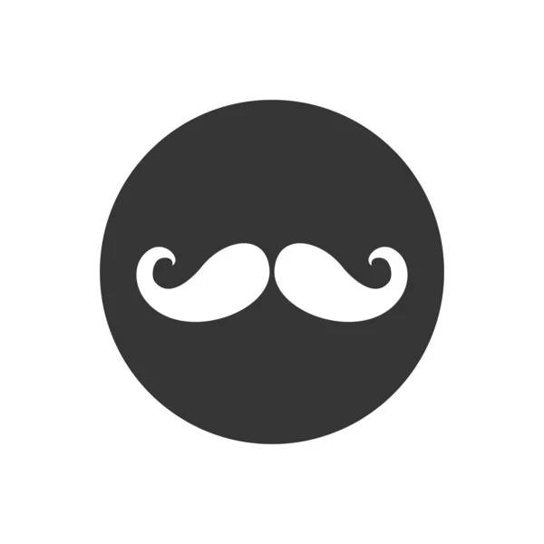 Icône Blanc Moustache Sur Gris Illustration Vectorielle — Image vectorielle