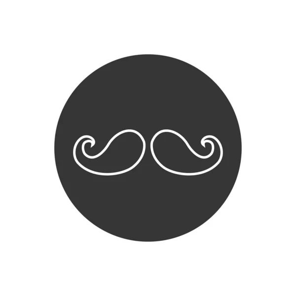 Mustache Lijn Pictogram Vector Illustratie — Stockvector