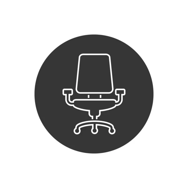Cadeira Escritório Vetor Ícone Linha Branco — Vetor de Stock