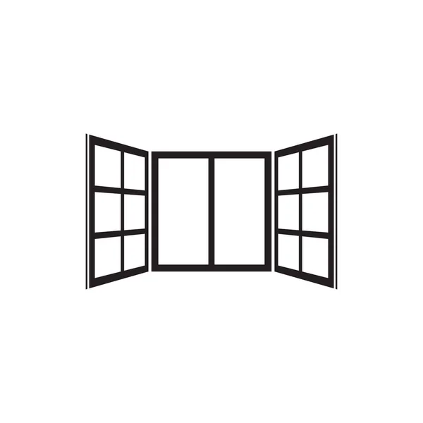 Otevřít Ikonu Okna Plochém Stylu Izolované Šedém Pozadí Pro Tvůj — Stockový vektor