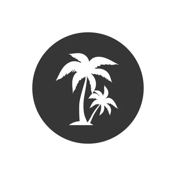 Palmiye Ağacı Silueti Simgesi Basit Düz Vektör Illüstrasyonu — Stok Vektör
