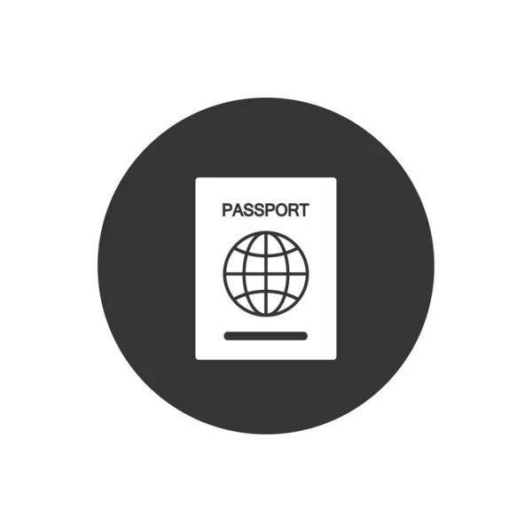 Icône Passeport Identification Pass Document Illustration Comme Signe Vectoriel Simple — Image vectorielle