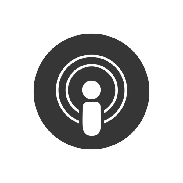 Εικονίδιο Podcast Επίπεδο Στυλ Εικονογράφηση Διανύσματος — Διανυσματικό Αρχείο