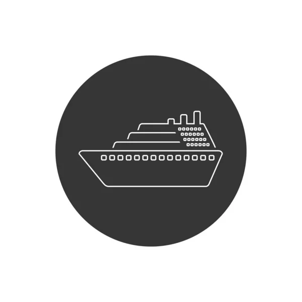 Schip Lijn Icoon Vector Cruise Schip Symbool Illustratie — Stockvector