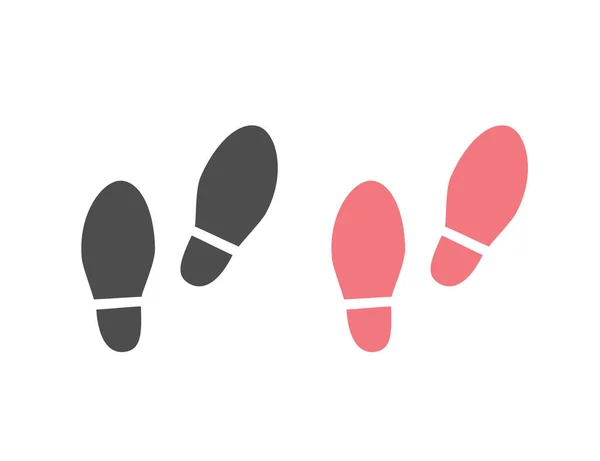 Shoes Footsteps Icon Set Vector Illustration — Stock Vector