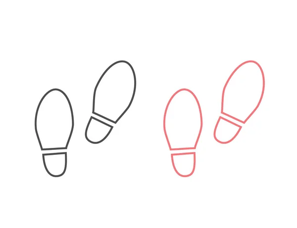 Sapatos Passo Passo Linha Ícone Definido Ilustração Vetorial —  Vetores de Stock