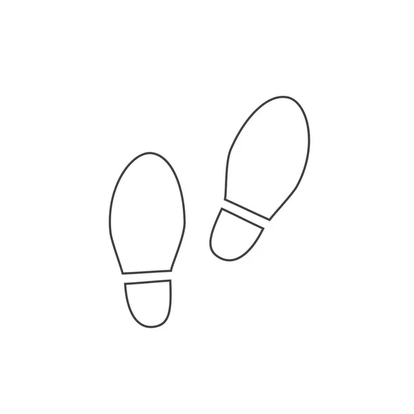 Shoes Footsteps Vonal Ikon Vektorillusztráció — Stock Vector