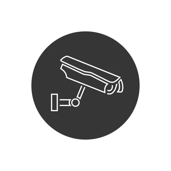 Fixed Cctv Security Camera Line Icon Vector Template — Stock Vector