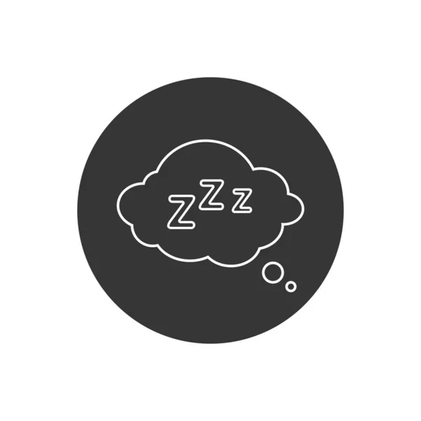 Sleep Icono Línea Descanso Estilo Plano Símbolo Sueño Para Diseño — Vector de stock
