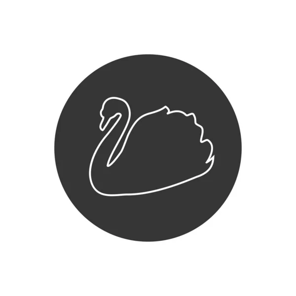 Icône Ligne Cygne Logo Symbole Illustration Vectorielle — Image vectorielle