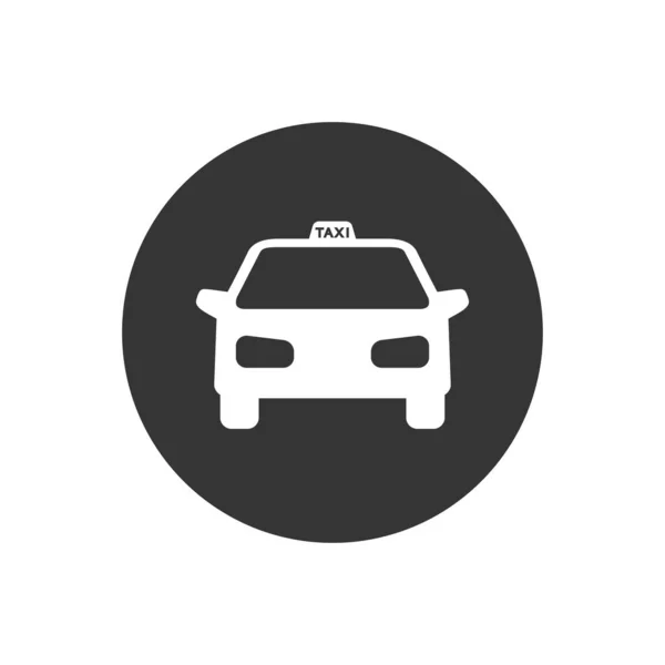 Taxi Vector Icono Blanco Gris — Vector de stock