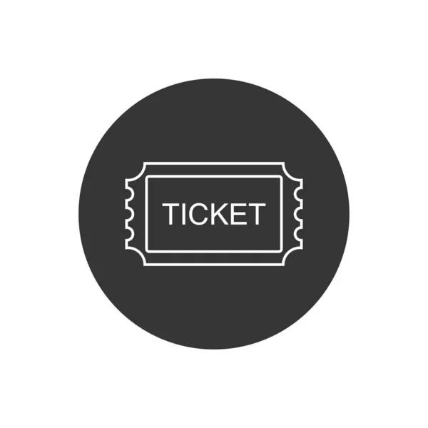 Ticket Line Icon Pass Permission Admission Symbol Vector Illustration Logo — Stock Vector