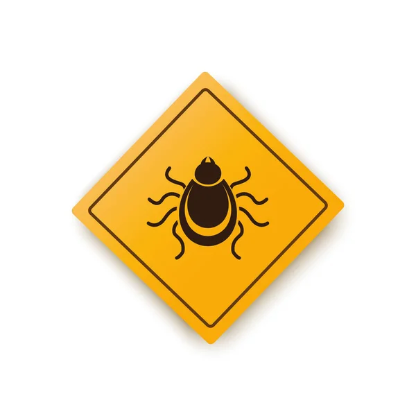 Ticks Warning Mite Bug Icon Encephalitis Parasite Icon Vector Illustration — Stock Vector