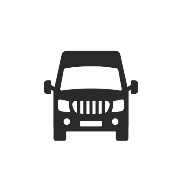 Van Front View Icon Isolated White Background Vector — Stock Vector