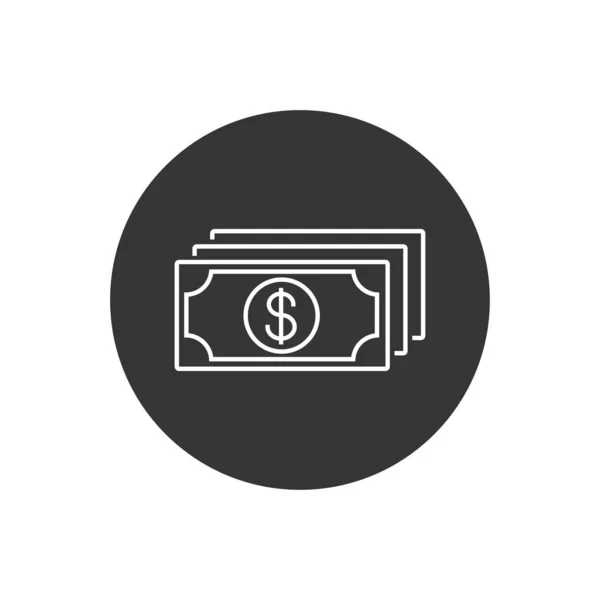 Vector Money Line Icon White — Stock Vector
