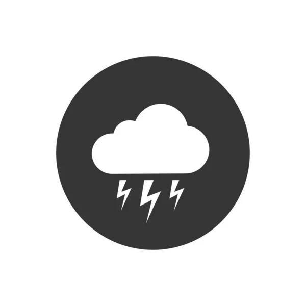 White Storm Icon Isolated Grey Background Cloud Lightning Sign Weather — Stock Vector