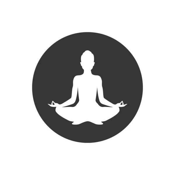 Yoga Lotus Pozisyonu Silueti Vektör Şekli — Stok Vektör