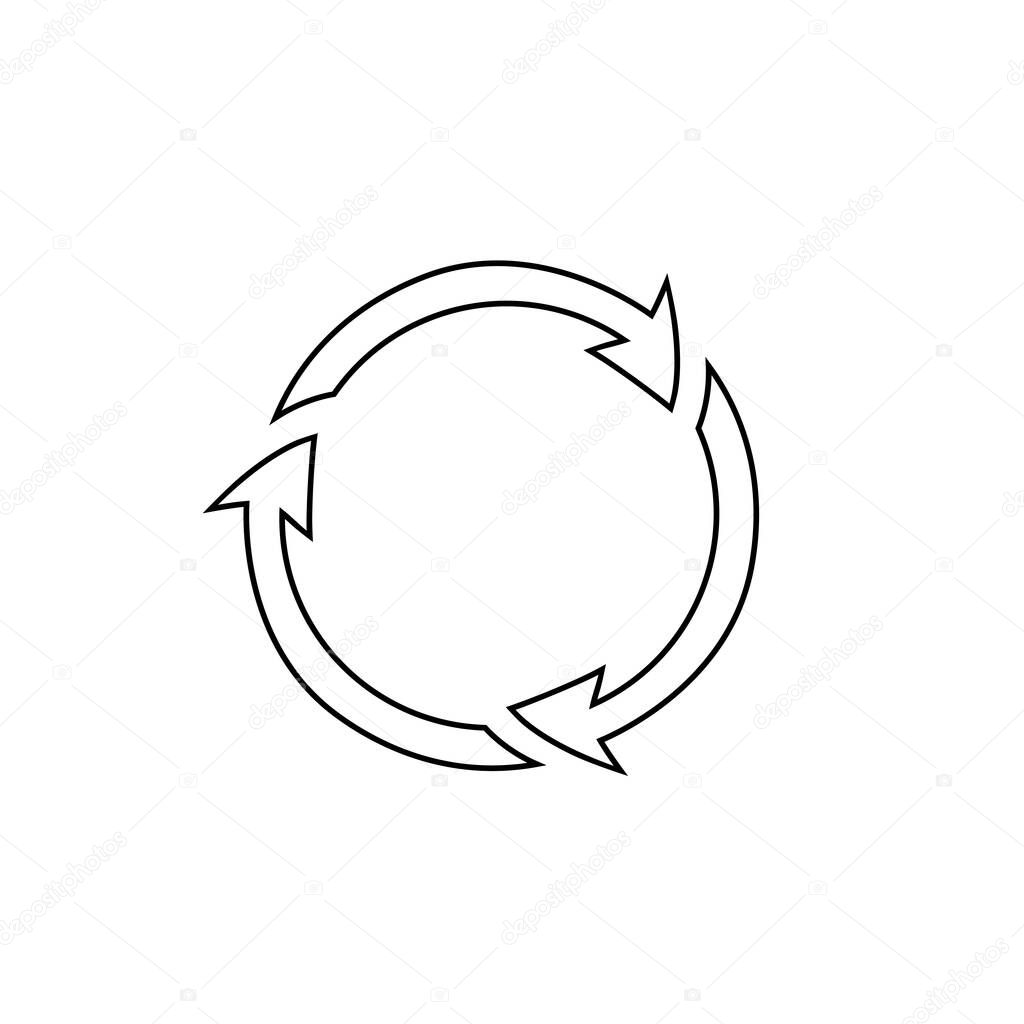 Rotation line icon vector. Rotation or reload symbol icon