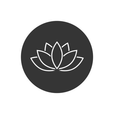 Lotus çizgisi simgesi ya da beyaz üzerine harmoni simgesi. Vektör