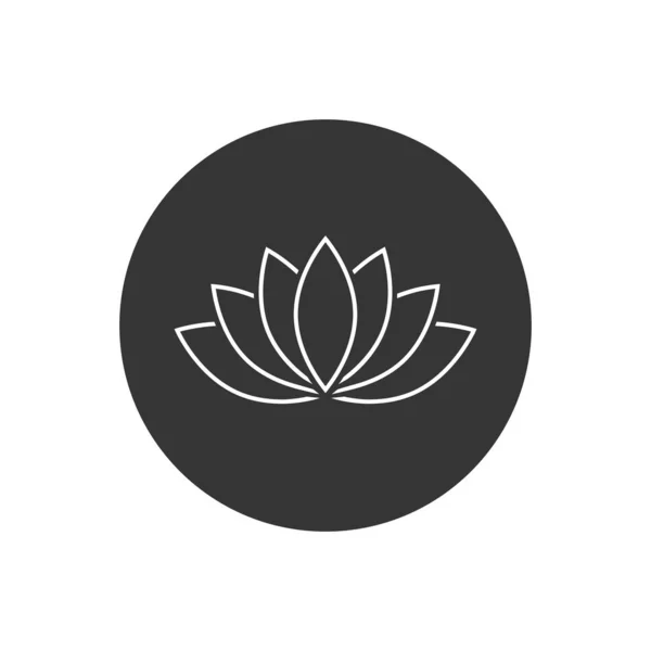Lotus Vonal Ikon Vagy Harmony Ikon Fehér Vektor — Stock Vector