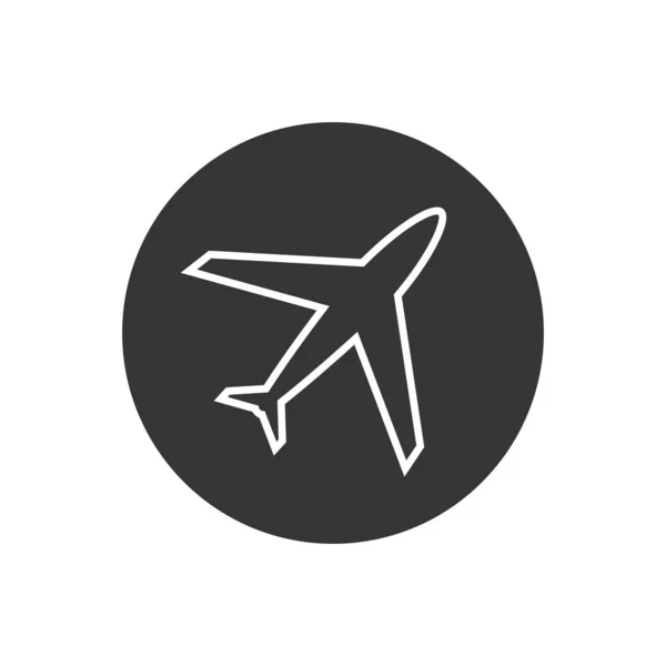 Plane Vector Line Icon Airport Airplane Pictogram Symbol — Stock Vector