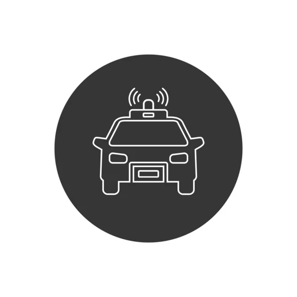 Police Carline Icon White Vector Illustration — Stock Vector