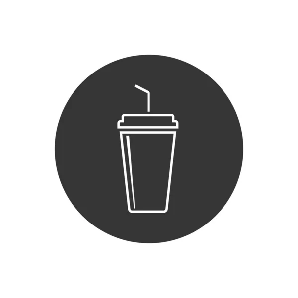 Soft Drink Flatline Symbol Vektorillustration — Stockvektor