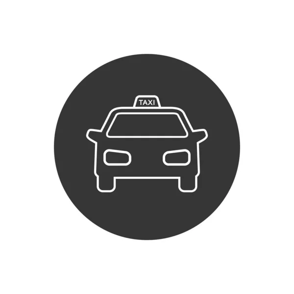 Ikona Vektorové Čáry Taxi Bílé — Stockový vektor