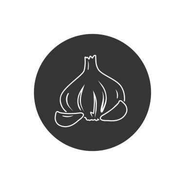 Grafik sarımsaklı siluet çizgisi simgesi. Vektör