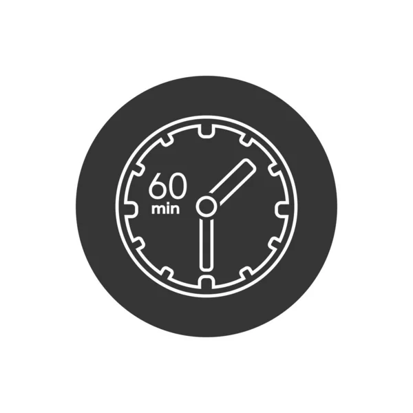 Icono Línea Reloj Firmar Min Vector Blanco — Vector de stock