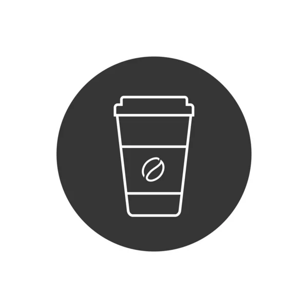 Heiße Kaffeetasse Vektor Linie Symbol Abbildung isoliert auf weißem Hintergrund — Stockvektor
