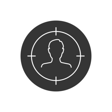 Adam çapraz hat ikonu altında. Vektör illüstrasyonu