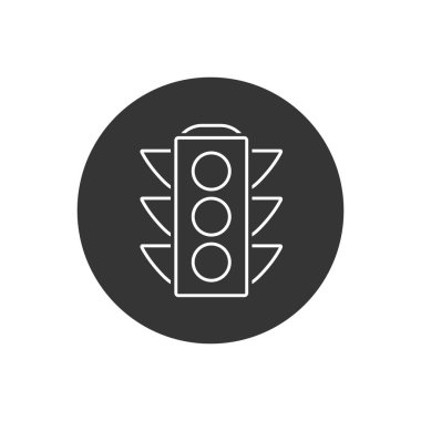 Beyaz üzerinde vektör trafik ışığı çizgisi simgesi