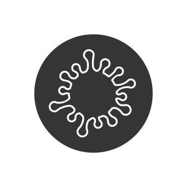 Virüs, mikrop, bicon bakterisi beyazda izole edilmiş. Vektör satırı simgesi