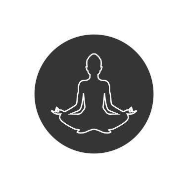Yoga çizgisi simgesi. Lotus pozisyonu silueti. Vektör şekli