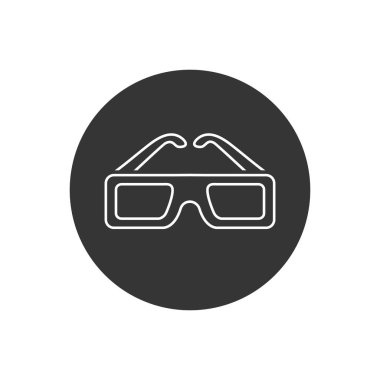 Artırılmış Gerçeklik Sanal Gerçekliği - 3D Gözlük Çizgisi Simgesi. Modern düz biçimli vektör