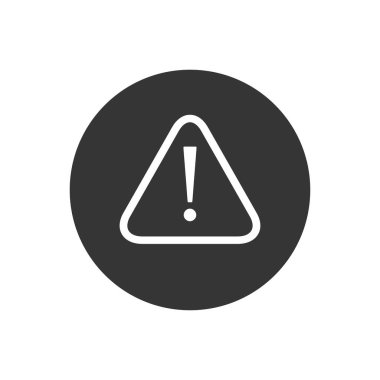 Düz stil içinde ünlem işareti simgesi. Tehlike alarmı vektör çizim üzerinde beyaz arka plan izole. Dikkat risk iş kavramı