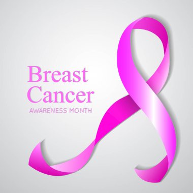 Pembe Göğüs Kanseri Kurdelesi ile arka plan. Vektör illüstrasyonu