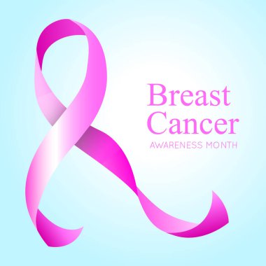 Pembe Göğüs Kanseri Kurdelesi ile arka plan. Vektör illüstrasyonu
