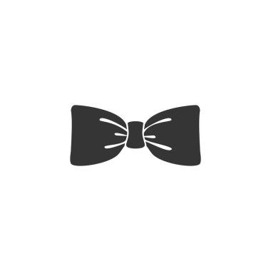 Beyaz arka plan üzerinde izole siyah papyon vektör simgesi