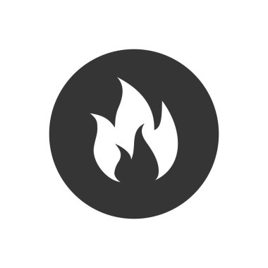 Beyaz üzerine alev ikonu. vektör illüstrasyonu