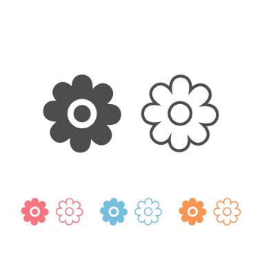 Çiçek simgesi vektör çizgileri belirlendi ve dolduruldu