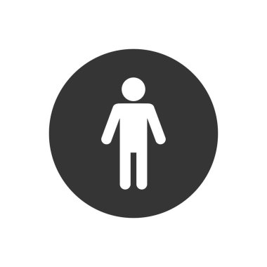 Erkek Lavabosu Simgesi. Erkekler Dinlenme Odası tabelası. Erkekler için Tuvalet Sembol Vektörü. Erkeklerin WC Illustration Logo Şablonu.