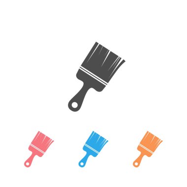 Boya fırçası simgesi seti sembol vektör illüstrasyon