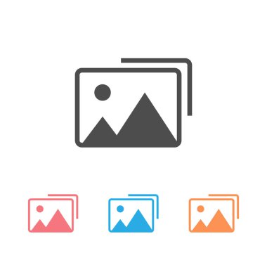 Fotoğraf vektör simgesi beyaz aset. Illüstrasyon