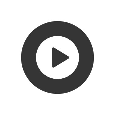 Oynat simgesi. Video oynatma simgesi. Vektör oynatma düğmesi simgesi