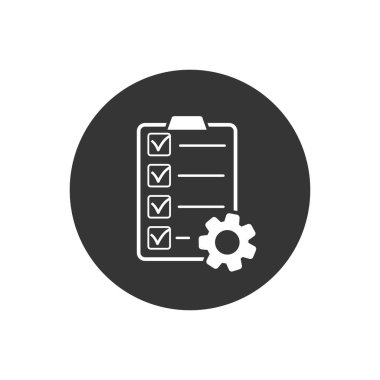 Proje Yönetimi simgesini düz tarzı. Web sitesi tasarımı, logo, app, UI proje simgesi. Vektör çizim